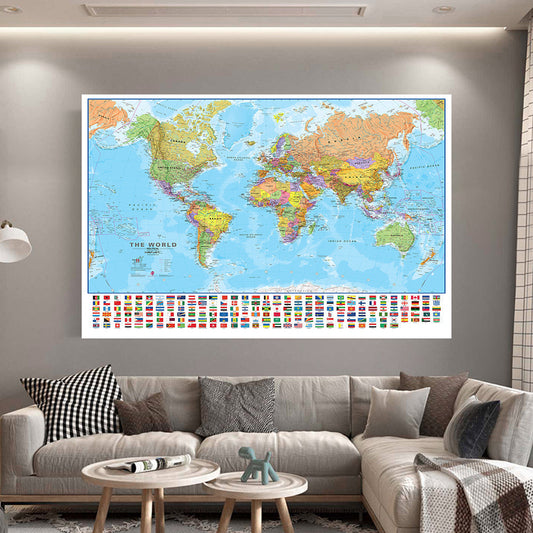 Poster Carte du Monde 150x100cm